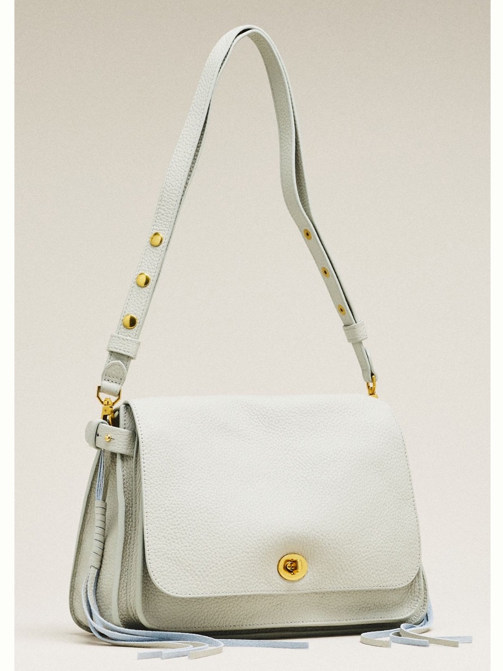 NEW By Anthropologie Porter Leather Bag in Light Grey